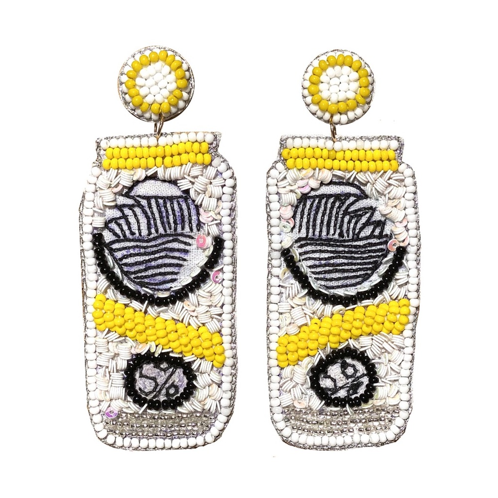 White Claw Beaded Earrings